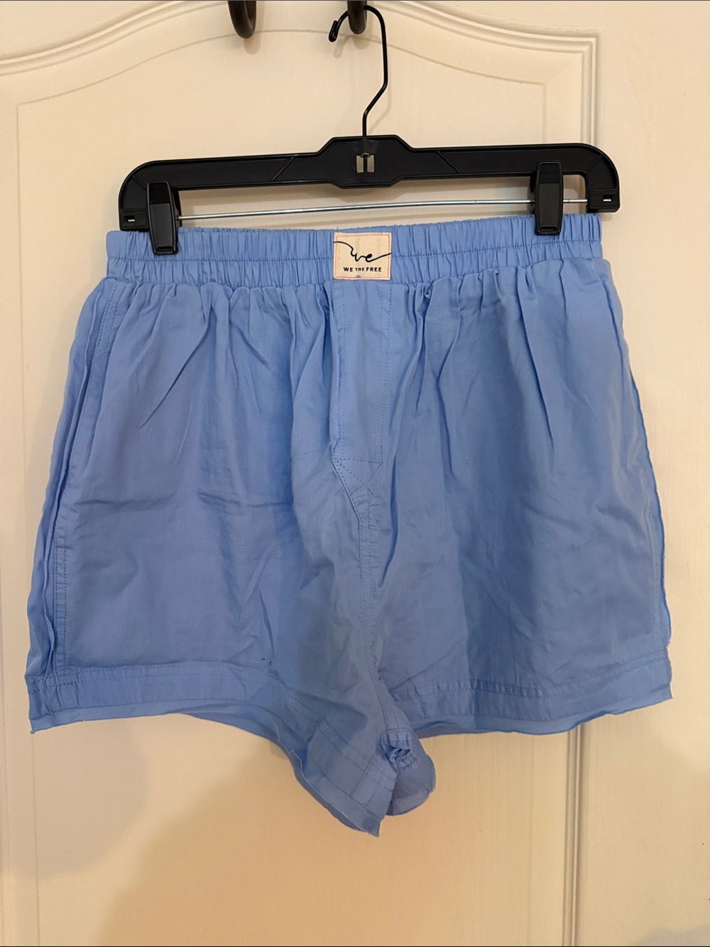 We The Free Sky Blue Elastic Waist Shorts